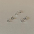 A41406 sterling silver smilingface stars flower simple elegant earrings