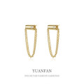 A37108 925 sterling silver tassel chain earringsi