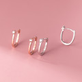 A35568 s925 sterling silver rhinestoneU simple chic cute fashion earrings