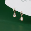 A35936 s925 sterling silver cute rhinestone simple shell earrings