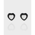 A41470 design glazed heart cubic zirconia stud sterling silver s925 earrings