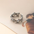 A32088 s925 sterling silver vintage silver layered weave ring