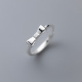 A36563 s925 sterling silver cute hollowed simple bow ring