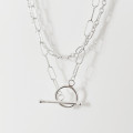 A33015 925 sterling silverTo doublelayer necklace