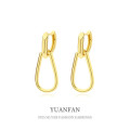 A38606 sterling silver simple unique geometric initial earrings