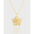 A42616 design double doublelayer layered hollowed flower necklace