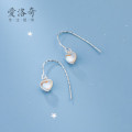 A33259 s925 sterling silver trendy glass heart chic earrings