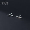 A33196 s925 sterling silver simple trendy circle rhinestone earrings
