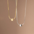 A34509 s925 sterling silver simple fashion sparkling necklace
