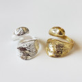 A32681 doublelayer 925 sterling silver simple teardrop ring