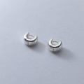 A34720 s925 sterling silver wide trendy simple earrings
