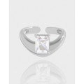 A43274 design white square sterling silver s925 adjustable ring
