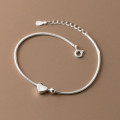 A43477 s925 silver trendy sweet heart simple charm bracelet