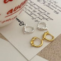 A37141 trendys925 sterling silver simple twist hoop unique earrings