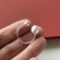 A41408 sterling silver bead unique elegant ring