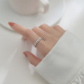 A33518 s925 sterling silver trendy chic adjustable ring