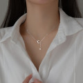 A35296 s925 sterling silver trendy stars moon adjustable necklace