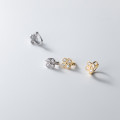 A33722 s925 sterling silver rhinestone trendy simple flower sweet earrings