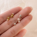 A39266 s925 silver cute piercing stud simple earrings
