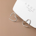 A35544 s925 sterling silver bar adjustable hollowed heart earrings