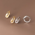A35572 s925 sterling silver sparkling initialU simple cute chic earrings