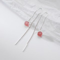 A33844 s925 sterling silver fashion simple strawberry string trendy sweet earrings