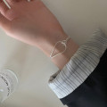 A34303 uniques925 sterling silver geometric simple minimalist twist charm bracelet