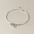 A44503 s925 silver bead anklet bracelet