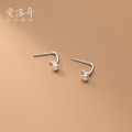 A33297 s925 sterling silver trendyC pearl simple geometric earrings