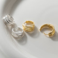 A37936 s925 sterling silver elegant multilayer layered bar short unique earrings