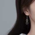 A35497 s925 sterling silver fashion simple circle earrings