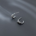 A33231 s925 sterling silver simple chic trendy ropeC earrings