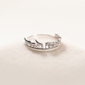 A45327 silver adjustable unique trendy ring