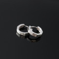 A44415 s925 sterling silver dainty simple unique matte finish circle stud earrings