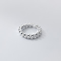 A32095 s925 sterling silver twist bar unique chic ring