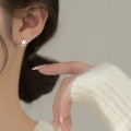 A38200 s925 sterling silver simple hollowed smilingface elegant earrings