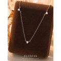 A43629 s925 sterling silver cubic zirconia unique geometric trendy necklace