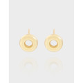 A39387 design circle quality stud sterling silver s925 earrings