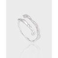 A40938 unique simple bar double layer s925 sterling silver adjustable ring