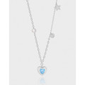 A43273 design heart cubic zirconia sterling silver s925 necklace
