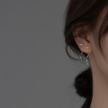 A36824 s925 sterling silver string simple trendy weave bar short earrings