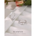 A40867 s925 sterling silver stud design gold metal geometric earrings