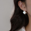 A40840 s925 sterling silver square elegant earrings