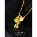 A40873 s925 sterling silver vintage wrinkled necklace