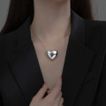 A34044 s925 sterling silver chic heart necklace