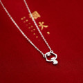 A35394 s925 sterling silver simple hollowed bar chic sweet necklace