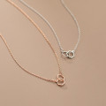 A34484 s925 sterling silver simple hollowed hexagon necklace