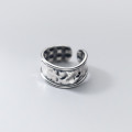 A32083 s925 sterling silver vintage silver wide unique fashion ring