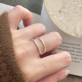 A45181 sterling silver cubic zirconia simple fashion adjustable ring