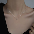 A44184 s925 sterling silver square simple elegant necklace